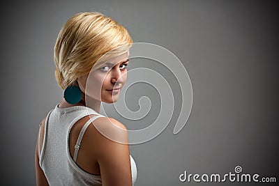 Charm young blond woman Stock Photo