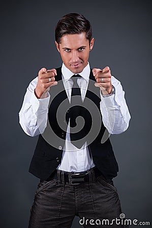 Charm Young Bussines Man Standing Stock Photo