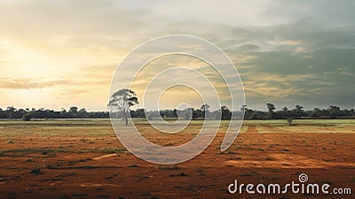 Charming Australian Landscapes: Idyllic Rural Scenes At Sunset Stock Photo