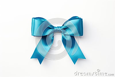 Charming Blue ribbon bow. Generate Ai Stock Photo