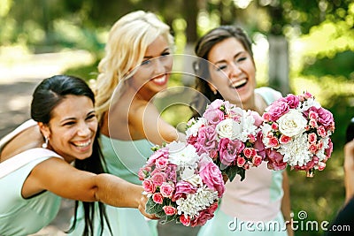 The charming bridesmaids Stock Photo