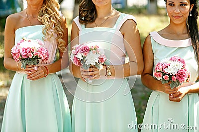 The charming bridesmaids Stock Photo