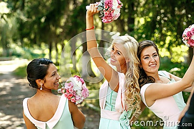 The charming bridesmaids Stock Photo