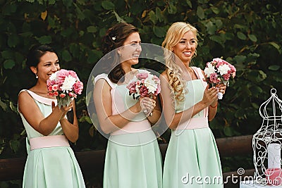 The charming bridesmaids Stock Photo