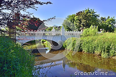 Charming Bridge and River Scene of South West Scotland Stock Photo