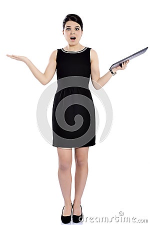 Charming businesswoman holding a folder Stock Photo