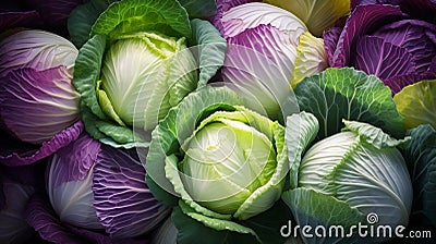 Charming Cabbage in Pastels Stock Photo