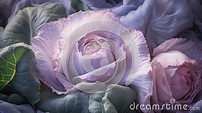 Charming Cabbage in Pastels Stock Photo