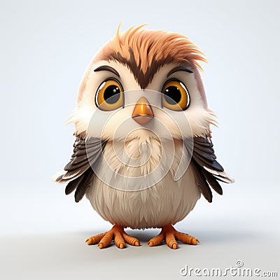 Charming Cartoon Owl Animation In Bill Gekas Style Stock Photo