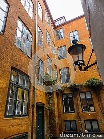 Charming Copenhagen: Exploring the Old Houses from the Back Alleys Stock Photo