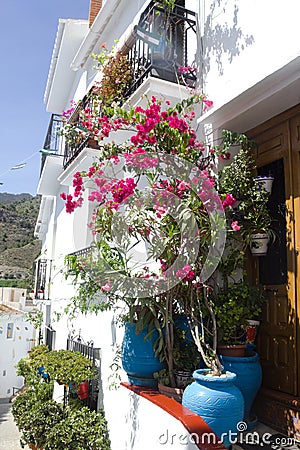 Charming Frigiliana village, southern Spain. Picturesque small mountain village by the Costa del Sol Stock Photo