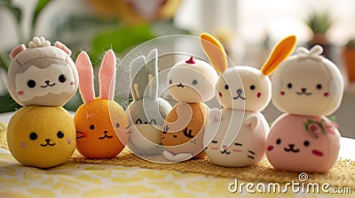 cute kawaii felt characters Stock Photo