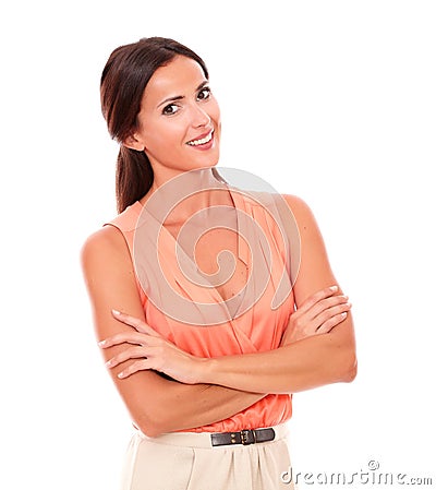 Charming latin female looking at you Stock Photo
