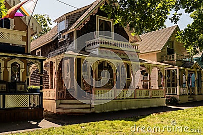 Charming Martha's Vineyard Victorian Cottages Editorial Stock Photo