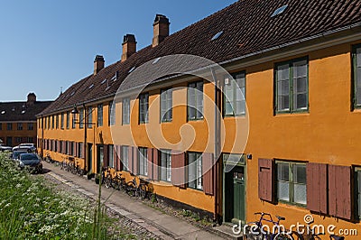 Charming old row houses in Copenhagen, Denmark Editorial Stock Photo