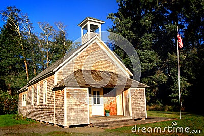 Charming Old School House Stock Photo