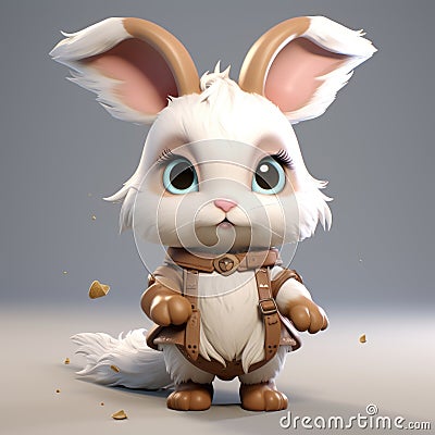 Charming Rabbit Character 3d Render File 42112 Adventure Themed Stock Photo