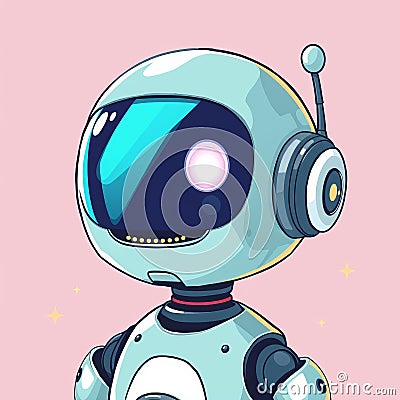 Adorable robot image created with chatgpt Illustration using artificial intelligence Stock Photo