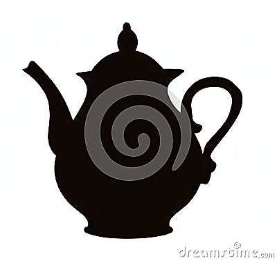 Vintage Tea Kettle Silhouette Stock Photo