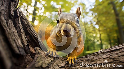 Curious Squirrel's Exploration Stock Photo