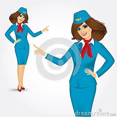 Charming stewardess Vector Illustration