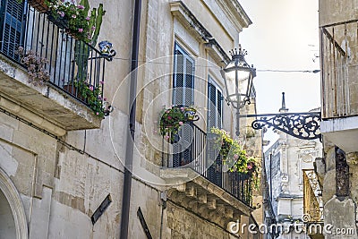 Charming street of historic Lecce, Puglia, Itly Stock Photo