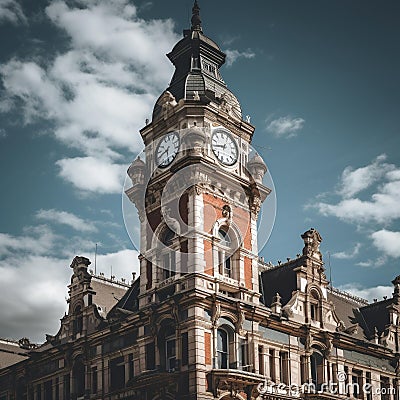 Charming Victorian Train Station Stock Photo