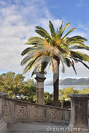 Charming View from Historic Croatian Island Town Stock Photo