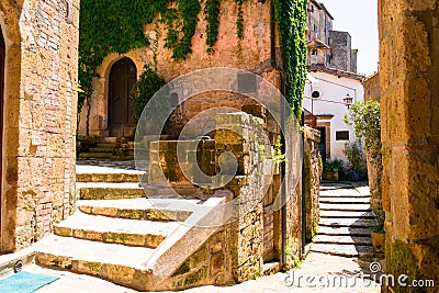 Charming village, with narrow streets Stock Photo