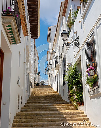 Charming white village Altea in Costa Blanca Spain Stock Photo