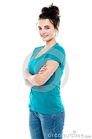 Charming young caucasian pretty teenager Stock Photo