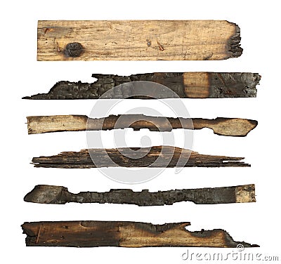 Charred wood plank Stock Photo