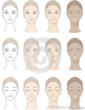Chart of Beautiful Woman complexion Vector Illustration