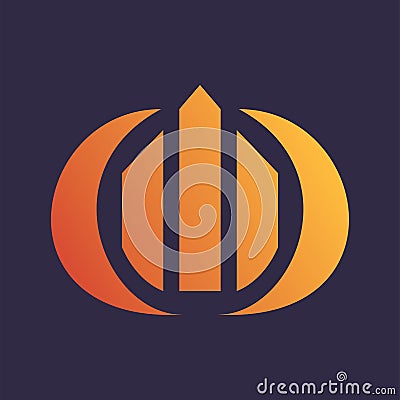 Chart Circle Building Logo Vector Vector Illustration