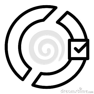 Chart election icon outline vector. Online vote Vector Illustration