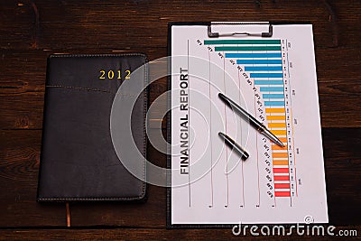 Prepared documents for the financial report. Accounting or financial report concept. Stock Photo