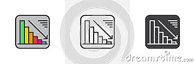 Chart goes down icon Vector Illustration