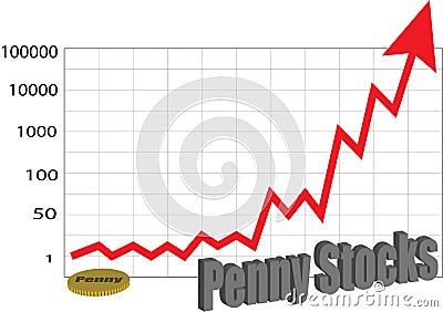 Investing In Penny Stocks Vector Illustration