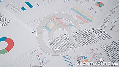 Chart, graph, and statistical analysis in accounting documents were meticulously prepared with detailed diagrams, paperwork, Stock Photo