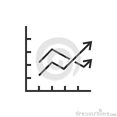 Chart graph with two arrows Vector Illustration