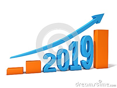 2019 chart growth Stock Photo
