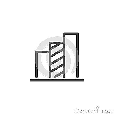 Chart icon in linear style. Infographic element or label for presentation, business report, progress diagram. Vector Vector Illustration