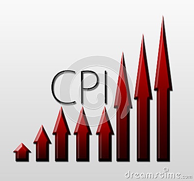 Chart illustrating CPI growth, macroeconomic indicator concept Stock Photo