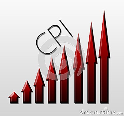 Chart illustrating CPI growth, macroeconomic indicator concept Stock Photo