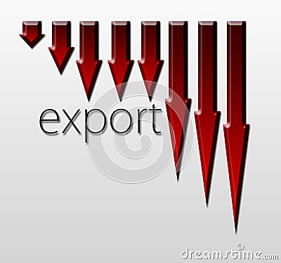 Chart illustrating export trade drop, macroeconomic concept Stock Photo