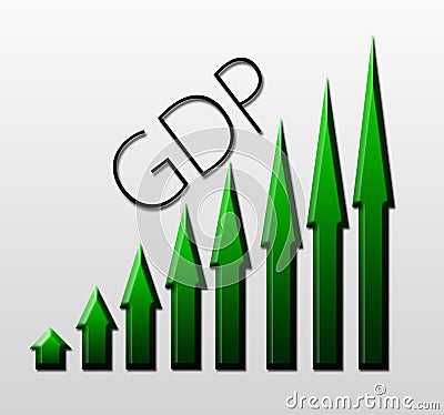 Chart illustrating GDP growth, macroeconomic indicator concept Stock Photo
