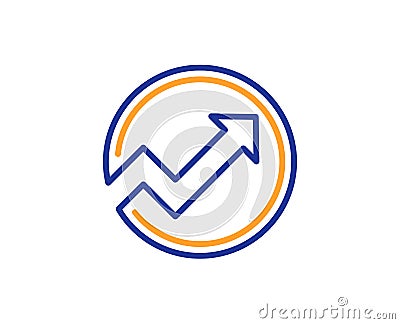 Chart line icon. Report graph in circle sign. Vector Vector Illustration