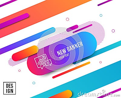 Chart line icon. Report graph in speech bubble. Vector Vector Illustration
