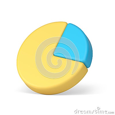 Chart pie round diagram with section business project market analysis report 3d icon vector Vector Illustration