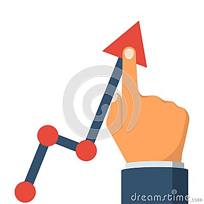 Chart rise. Business concept Vector Illustration